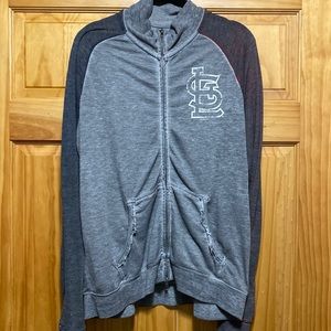 STL cardinals vintage style full zip sweatshirt-lightweight